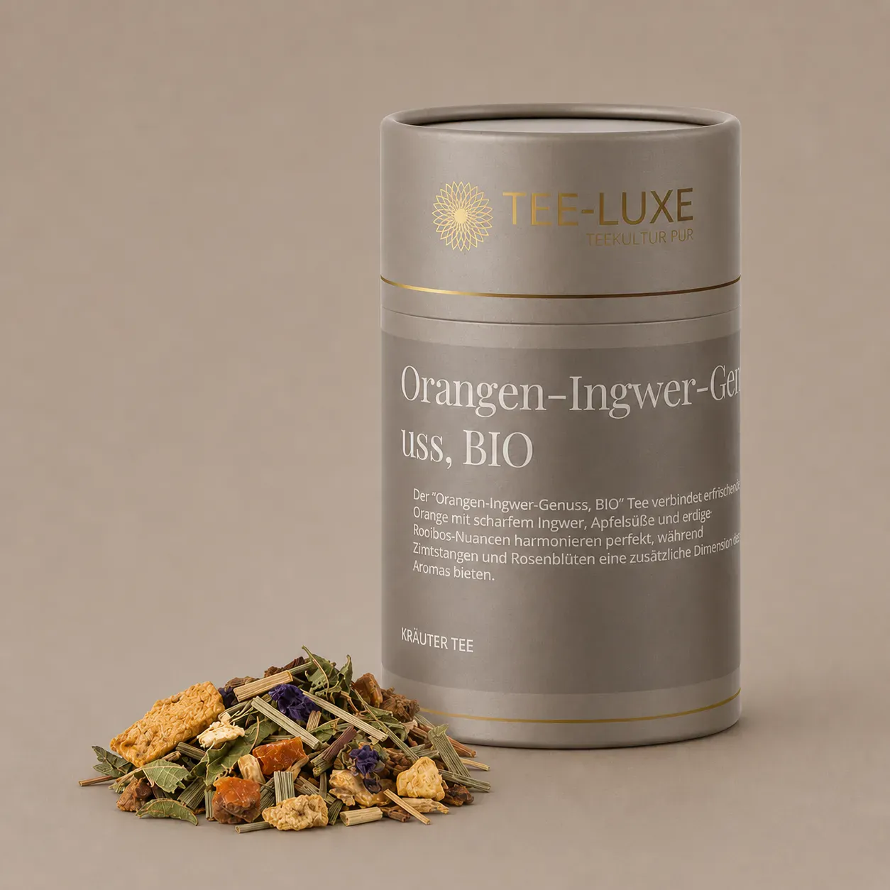 Kräuter Tee - Orangen-Ingwer-Genuss, BIO - 85 g - Verpackung mit losem Tee