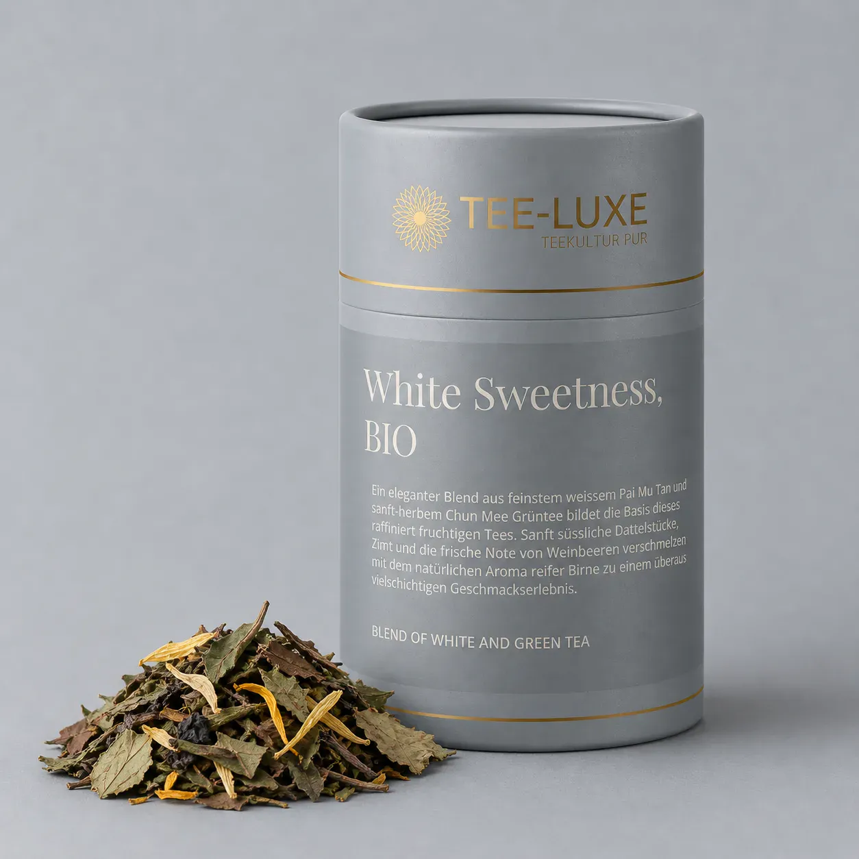 Weisser Tee – White Sweetness, BIO – 100 g - Verpackung mit losem Tee