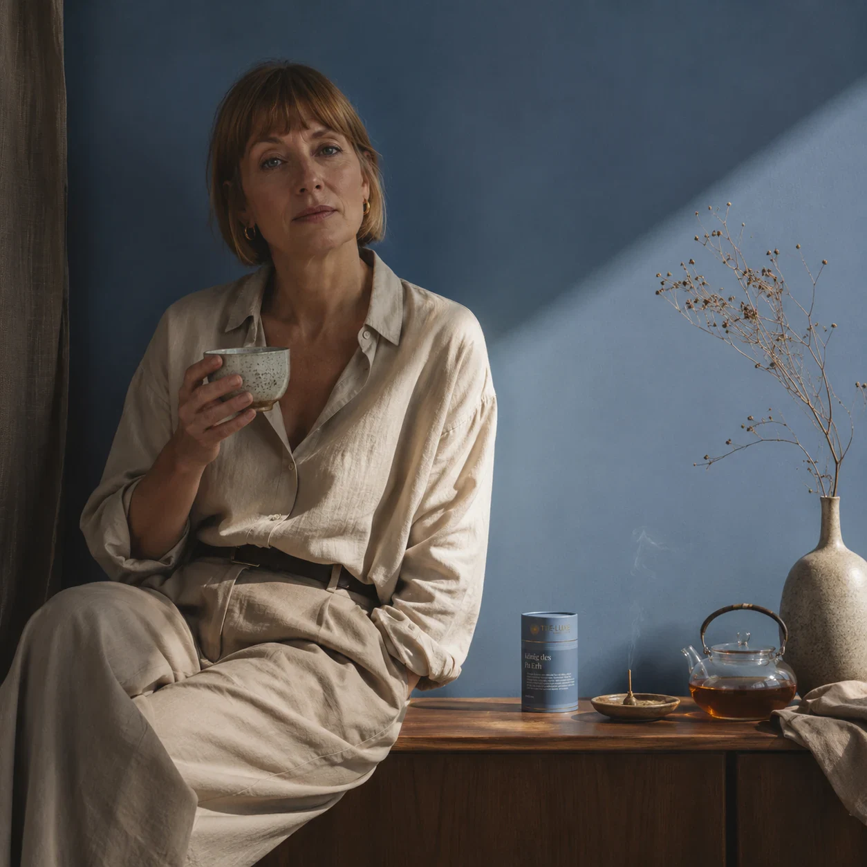 Tee-Luxe König des Pu Erh Teedose in ruhiger Lifestyle-Szene